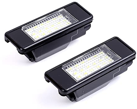 MKptopia 2 piezas traseras de coche 18 LED SMD lámpara de luz de placa de matrícula compatible con Peu-geot 106 207 307 308 406 407 508 compatible con CIT-ROEN C3 C4 C5 C6 C8