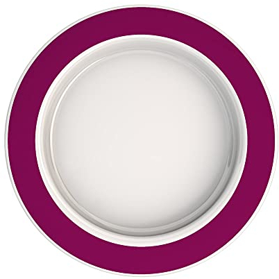 Ornamin Large Plate with sloped Base, Rim BlackBerry