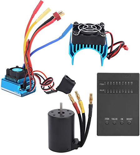 Alomejor 120A Brushless ESC, Contrôleurs de Vitesse électriques RC Motor ESC Set 1/10 RC Car 3650 Motor 2300KV + 120A Driveline Systems Accessoires de modèles Automobiles