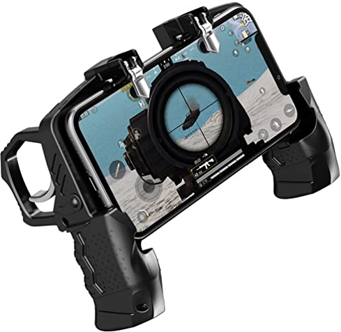 LiLiTok Mobile Gaming Trigger Metal Pubg Controller, Mobile Gaming Joystick für Pubg Gamepad Grip, Shooting Gamepad Kompatibel für iPhone Android Phone innerhalb von 6,5 Zoll, Schwarz