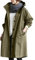 Trench Coat Femme Long Avec Capuche Veste à Capuche Femme Grande Taille Vintage Veste Automne Élégante Grande Taille Veste Hiver Manches Longues Veste Softshell Respirant Coupe-Vent Fille Veste à