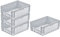 SparSet 4x Euro-Norm Großbehälter Insight | HxBxT 32x60x80cm | 133 Liter | Grau | Eurobehälter, Transportbox, Transportbehälter, Stapelbehälter