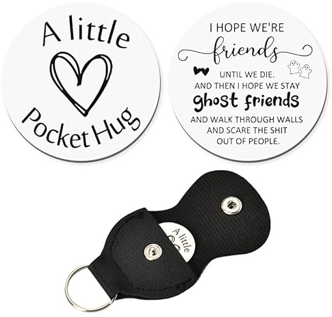 ShiQiao Spl BFF Beste Freundin Freundschaft Geschenke für Frauen Mädchen Pocket Hug Token Schlüsselanhänger Münze für beste Freunde Geburtstag Weihnachten Geschenke für BFF Bestie Schlüsselanhänger