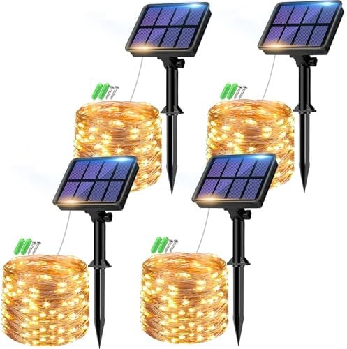 btfarm Solar Lichterkette Aussen, Insgesamt 32M 320 LED Solarlichterkette Außen Wetterfest 8 Modi IP65 Wasserdicht Kupferdraht, Outdoor Lichterkette Solar Kette Draht für Balkon Garten Deko, Warmweiß