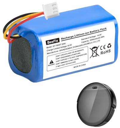 Batterie de Rechange 3000mAh pour Batterie Li-ION Proscenic 800T 820T, 830T, 820S 14,4 V Li-ION pour Aspirateur Robotique