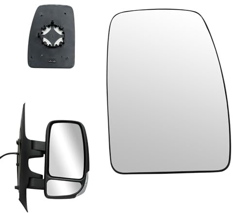 Convitex Spiegelglas Rechts für Master 3 Movano B NV400 2010- Außenspiegel Glas Ersatz Beheizbar Konvex(Beifahrerseite)
