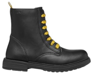 Geox J Eclair Girl D, Stivaletto, Black/Yellow, 38 EU