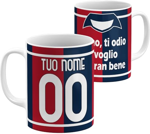 StudioPixelStore Tazza Personalizzata – Idea Regali Personalizzati – Mug Personalizzabile con Squadre del Campionato Italiano – Tazze in Ceramica per la Colazione – (Tifosi Bologna)
