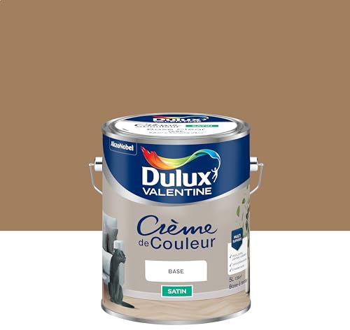 Dulux Valentine Crème de Couleur - Peinture multi-supports intérieure - Satin Miel Ambré 5 L