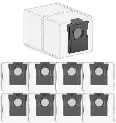 (9 stycken) Ersättning dammsugarpåsar för Dreame L10s Ultra Gen 2/X50 Ultra/X40 Ultra/L10s Pro Ultra/L40 Ultra/X30 Ultra/Mova E30 Ultra robotdammsugare, reservbehållare dammsugarpåse
