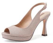 QUEEN HELENA Sandali Eleganti con Strass con Plateau Donna S2859 (Champagne, Sistema Taglie Calzature EU, Adulto, Donna, Numero, Media, 36)