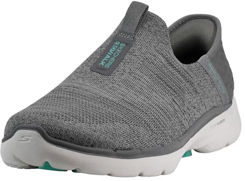 Skechers Womens Women's Hands Free Slip-ins Go Walk 6-Fabulous View, Grey, 7 Wide