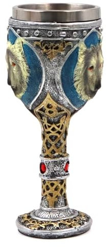 Namvo Vintage Goblet Stainless Steel Resin Wine Mugs Medieval Decorations for Themed Party Decorations Wedding Prop