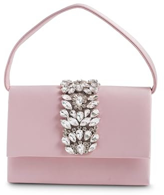 Michelle Moon - Pochette Elegante Rosa per Matrimoni, Feste ed Eventi | Clutch da Sera a Tracolla, Ideale Borsa Donna Cerimonia o Borsa a Mano per Occasioni Speciali