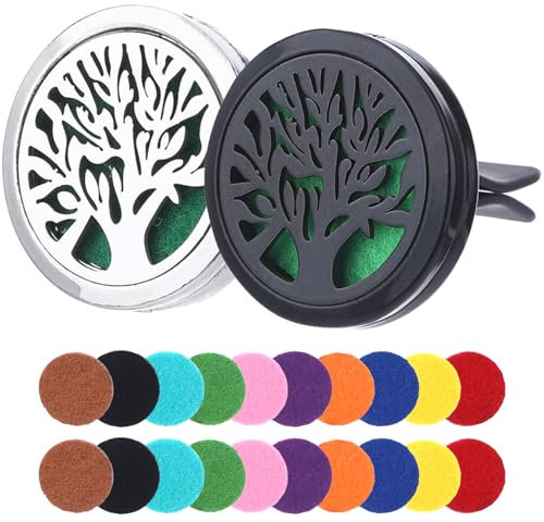 2 Stück Auto Aromatherapie,Auto Diffuser für ätherische öle,Auto Duft Auto,ätherisches öl Diffusor,Lufterfrischer Auto Lufterfrischer,Autoduft mit 20 Stücke Refill Pads für Auto Andere Indoor-Plätze