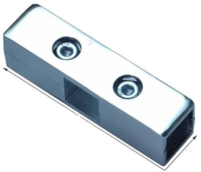 1 x Vierkantrohr-/Rohrverbinder for 25 x 25 mm Edelstahlrohr/-rohr, Vierkantrohr-Flansch, Kleiderständer/Schrankrahmen-Zubehör(Shape B)