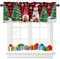 Tokusyou Weihnachten Scheibengardine Gardinen Wichtel Weihnachtsgardine Vorhang Der Kariert Weihnachtsbaum Schneeflocken Muster Blickdicht Bistrogardinen für Wohnzimmer B 137 × H 45 cm