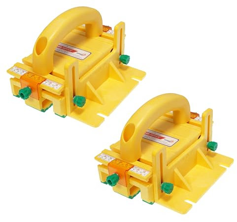 MICROJIG GRR-Ripper+ (2-Pack) Includes SafeRip Kit. Fully Adjustable 3D Push Block for Table Saws, Router Tables, Band Saws, and Jointers. (SKU: GR-100+X2) Yellow/Green