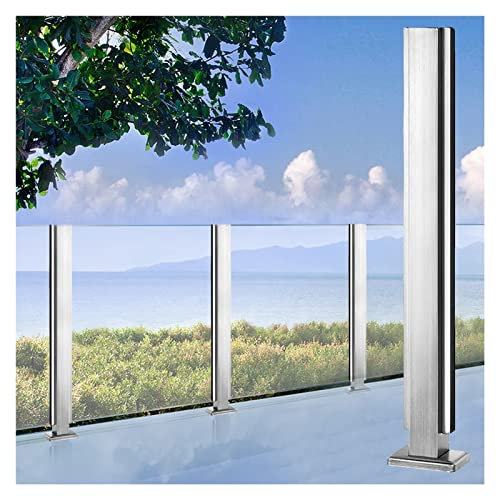 Quadratischer Glas-Balustradenpfosten für Edelstahl-Glasgeländersystem, ideal für Terrasse, Pool und gewerbliche Innenbalkon, mit Gartenzaunpaneelen, Klemme und Op