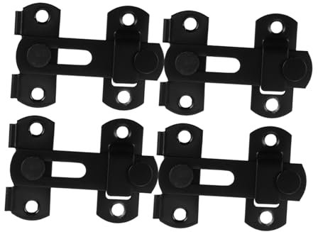 DECOMELODY 4pcs Stainless Steel Barn Door Latch Heavy Duty Gate Latch Lock for Sliding Doors Easy Installation Security for Residential and Commercial Use