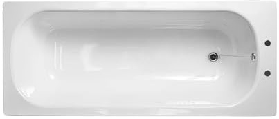 Nes Home Premium 1700 x 700mm Steel Enamel Bath, 2 Tap Holes & Waste