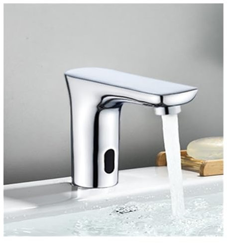 Smart Mischbatterie für Badezimmer, Chrom, nur heißes / kaltes Wasser ohne Berührung (heißes und kaltes Wasser)