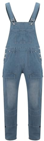 Latzhose Herren Jeans Overall Arbeitshosen Lange Jeanshose Retro Denim Cargo Arbeitslatzhose Jumpsuit Loose Fit Straight Arbeitsoverall Mit Mehrere Taschen Herren-Overalls Jeansanzug Hosenanzug
