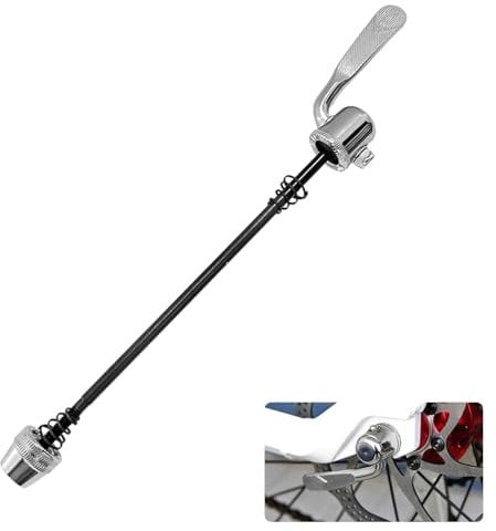 Steel Quick Release Skewer for Rear Mounted Trainers,for Turbo Trainer Rear Wheel Skewer With Hollow Axle,Bike Quick Release,195mm Steel Quick Release Skewer,Fits Indoor Cycling/Road Bike (Silver)