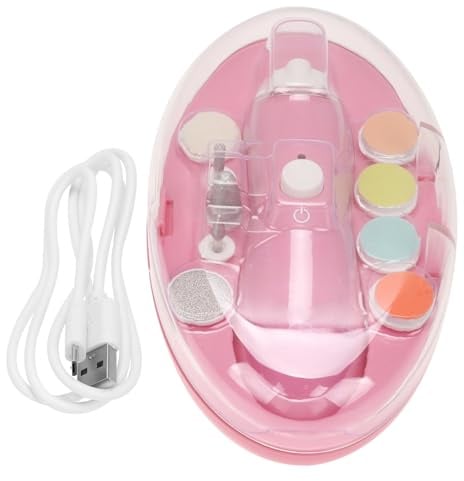 Sosoport Cortauñas Eléctrico Bebe Kit Manicura Para Bebés Cabezales Diseño Seguro y Práctico