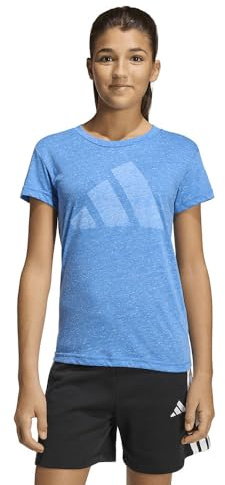 adidas Girl's Essentials Big Logo T-Shirt, ray Blue/White, 14-15 Years