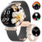 ESFOE Damen Smartwatch Ultradünn,1.43 Sphärischem AMOLED Smart Watch mit Bluetooth Anrufe,Uhr Damen Herren mit 120+ Sportmodi Pulsuhr Schlafmonitor Schrittzähler,Armbanduhr für iOS Android