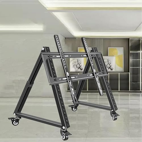 AYCDL Mobile TV Cart with Wheels - Adjustable Rolling TV Stand for 32-70 Inch LED, LCD, OLED Flat & Curved TVs, 40°-70° Viewing Angle, Low Height Monitor Mount