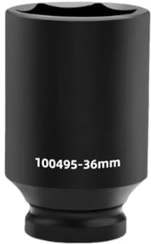 Ymswjgj Douille à choc 1/2 36 mm 6 pans 6 PT - Drive Deep Impact Douille pour visseuse à percussion - Douille 36 mm 6 pans - Douille à 6 pans - Douille à 6 pans à dents multiples - Noir