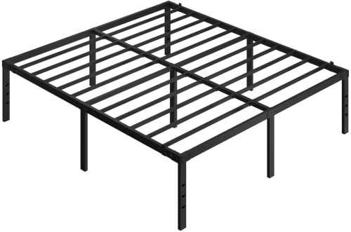 Yaheetech Bettrahmen 180 x 200 cm Metallbett Bettgestell aus Metall, Modern Jugendbett mit Lattenrost, Doppelbett Einzelbett Schwarz 41cm H