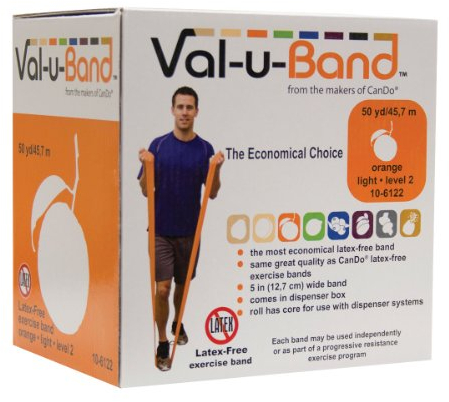 CanDo Trainingsband LATEXFREI / Widerstandsband / Gymnastikband - Länge 45 m - orange (sehr leicht)