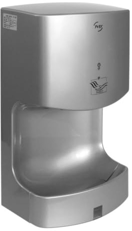 JVD Airwave Sèche-Mains Gris Automatique à air pulsé | Usage intensif - Séchage en 15-20s - Haute Performance 1400 W - sans Contact, Automatique Via Infrarouge - Montage Mural