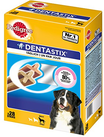 Pedigree Hundesnacks Hundeleckerli Dentastix Maxi Tägliche Zahnpflege für große Hunde >25kg, 28 Sticks (1 x 28 Sticks)