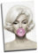 Kunstdruck auf Leinwand „Marilyn Monroe Pink Bubble Gum“, Wandkunst, großes A1-Format, 76,2 x 50,8 cm