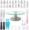 Uten Plato Giratorio para Tartas 12 Pulgadas Plato Giratorio para Pasteles de Vidrio，Kits de Decoración de Tartas con Boquilla, Espátula para Glaseado, Espátula para Crema de Mantequilla (33 Piezas)