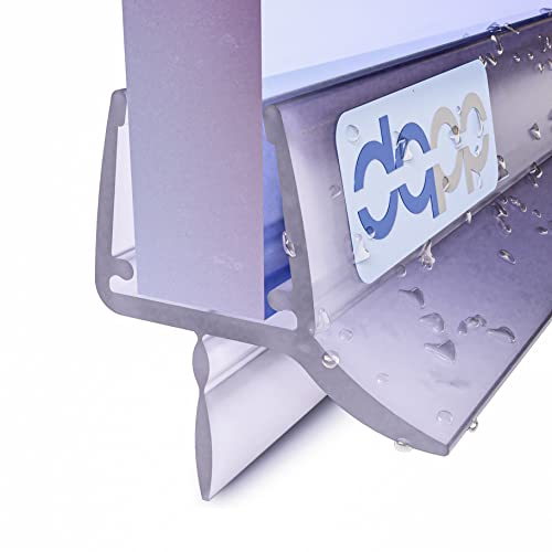 DQ-PP Duschdichtung 160cm – für 10mm - 12mm Glastür Stärke – UK03-10 – Wasserablaufprofil Wasserabweisprofil – Duschabdichtung Duschwand – Ersatzteile für Duschkabine – Transparent