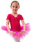 tanzmuster ® Ballettkleid Mädchen Tutu - Nele- aus weichem Baumwollstoff mit Glitzersteinen fürs Kinder Ballett Ballettbody Ballett Trikot, Pink 128-134