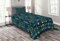 ABAKUHAUS Anker Tagesdecke Set, Maritime Segeln Reisen, Set mit Kissenbezügen Waschbar, für Einselbetten 170 x 220 cm, Dunkelblau Grün