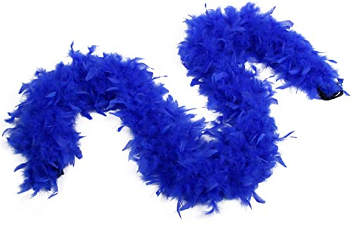 Flydreamfeathers 80 g lange Truthahn-Chandelle-Federboa, ideal für Party, Hochzeit, Halloween-Kostüm, Weihnachtsbaumschmuck (Königsblau)