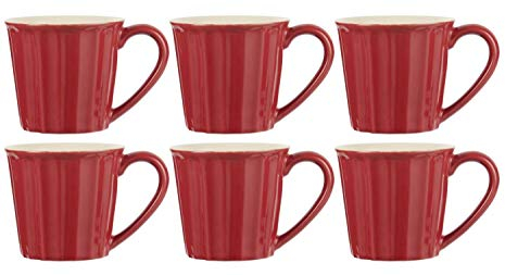 6er Set Becher, Tassen MYNTE Strawberry rot für 250ml Steingut Ib Laursen