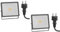 ledscom.de 2 Stück LED Gartenstrahler FLIN für außen, IP66, Stecker, schwarz, 11,5 W, 837lm, warmweiß