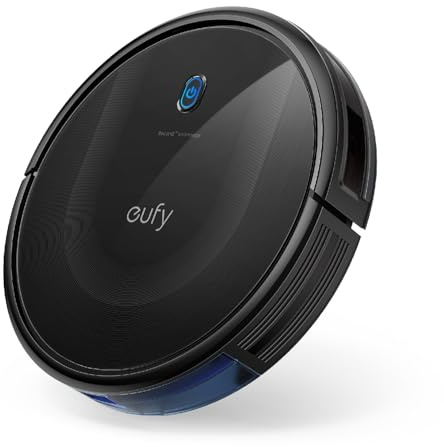 eufy BoostIQ RoboVac 11S MAX, robot aspirapolvere, super sottile, potente aspirazione, silenzioso, auto-caricante, pulisce pavimenti duri su tappeti a pelo medio, nero (rinnovato)