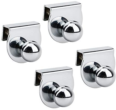 INCREWAY Lot de 4 poignées de porte en métal, sans perçage, pour vitrine, meubles et armoires en verre de 5 à 8 mm