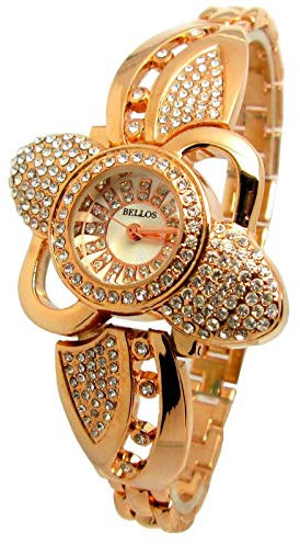 Montre Femme CUIVRE Fleur PETALE Rose Or Dore Argent IDEE Cadeau