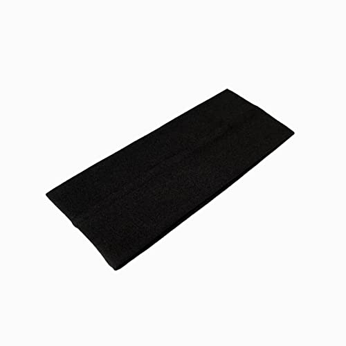 WESTEND CHOICE Stirnbänder, 9 cm breit, weich, einfarbig, dehnbar, Unisex, Kylie-Stirnband, Bandeau-Stirnbänder für Damen und Herren, Fitnessstudio, Yoga, Haarband, Schwarz, 2 Stück