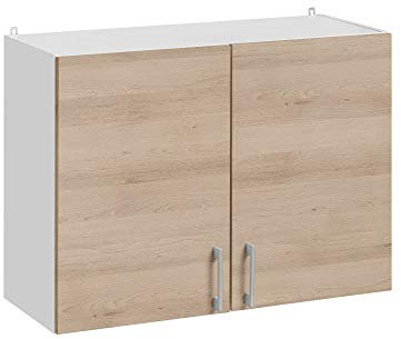 Cuisineandcie - MEUBLE HAUT DE CUISINE ECO Chêne Naturel 2 Portes L 60 cm + 1 étagère - Meuble Cuisine Rangement, Meuble Cuisine, Armoire Cuisine